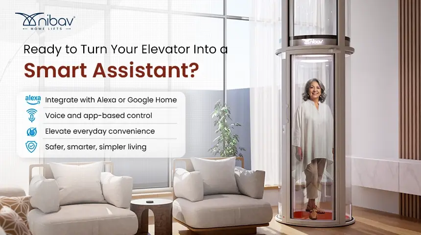 smart home elevator featuring alexa and google - Nibav Home Lifts – Nibav Home Elevators